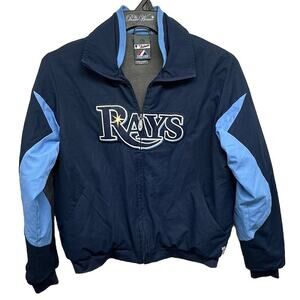 MLB Authentic Majestic Tampa Bay Jacket‎ Size Small Full Zip Therma Base Lined